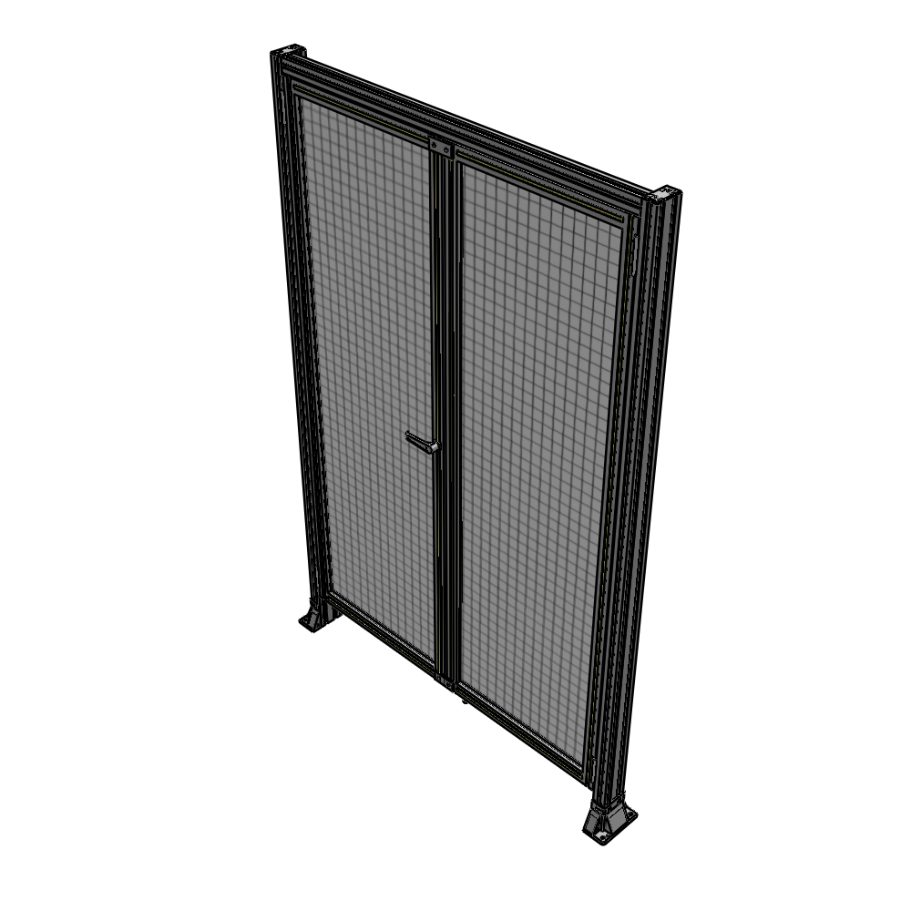 J3-2135-1400-0150-TYMTK SINGLE PANEL, DOUBLE DOOR-FRAME W/ HEADER-HANDLE ON LEFT 2135MM X 1400MM  1" MESH, AS A KIT