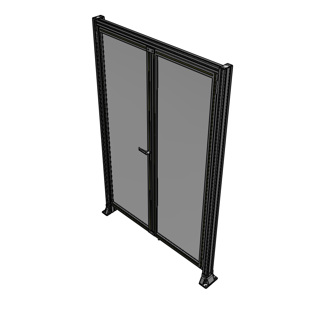 J3-2135-1400-0150-TYPTK SINGLE PANEL, DOUBLE DOOR-FRAME W/ HEADER-HANDLE ON LEFT 2135MM X 1400MM  1/4" POLYCARB, AS A KIT