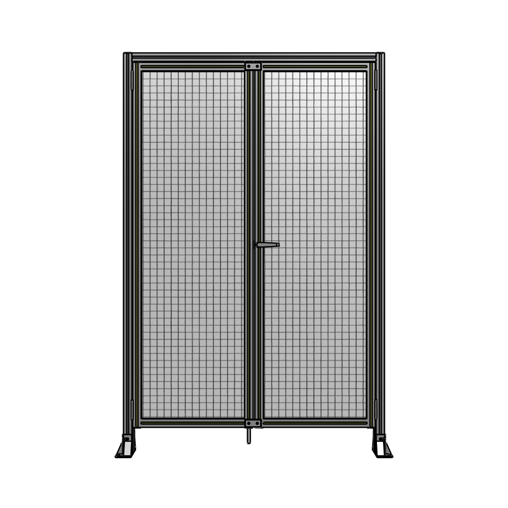SINGLE PANEL, DOUBLE DOOR-FRAME W/ HEADER-HANDLE ON RIGHT 2135MM X 1400MM  1" MESH, AS A KIT