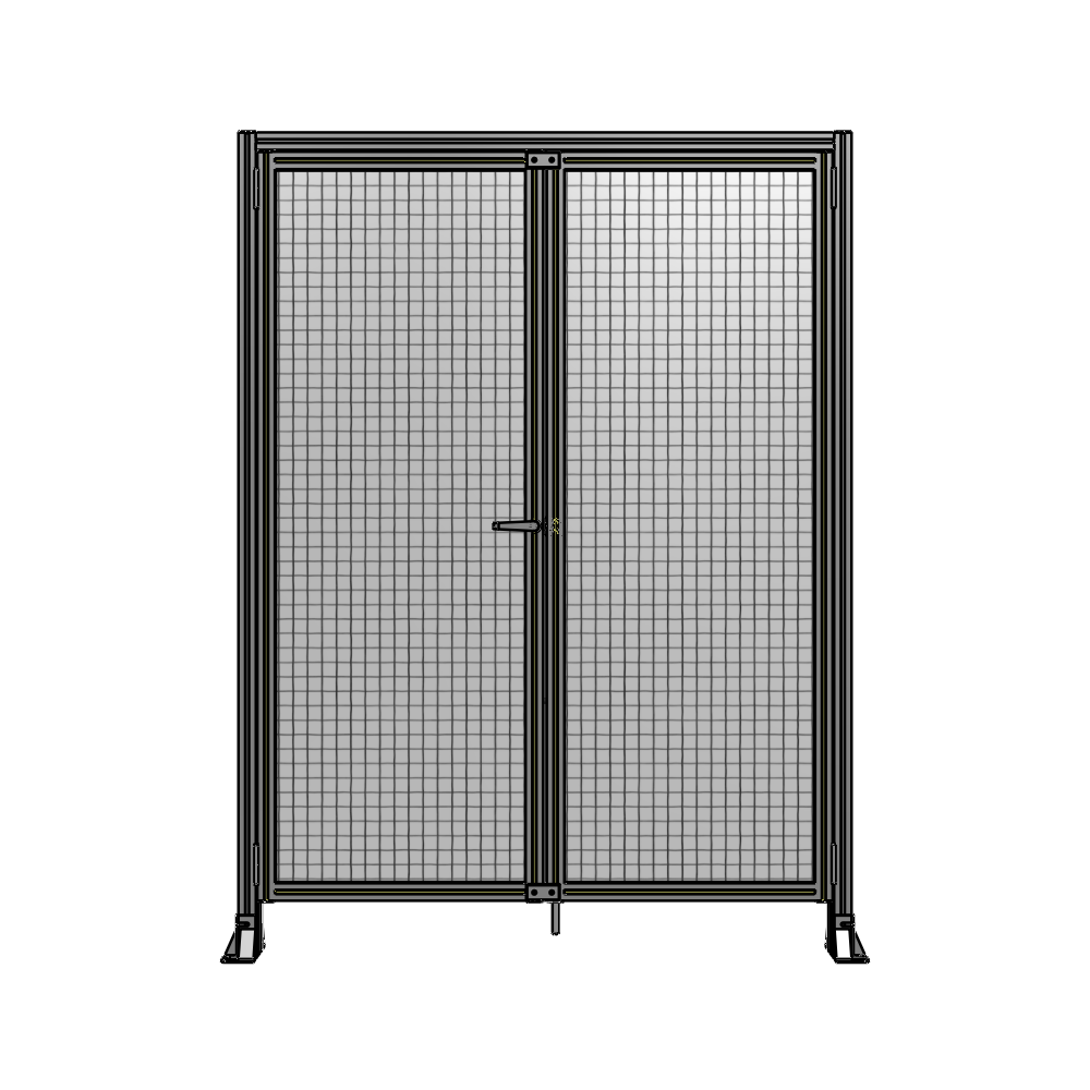 SINGLE PANEL, DOUBLE DOOR-FRAME W/ HEADER-HANDLE ON LEFT 2135MM X 1600MM  1" MESH, ASSEMBLED