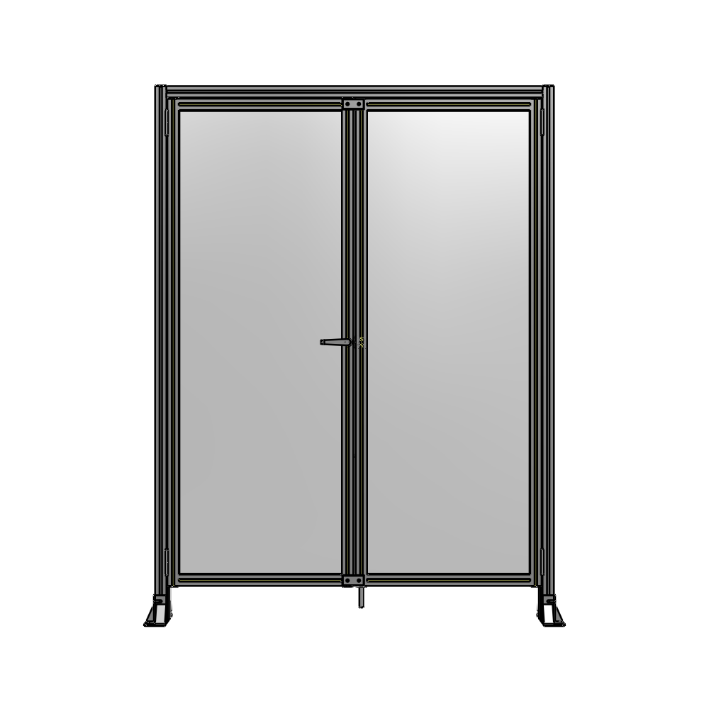 SINGLE PANEL, DOUBLE DOOR-FRAME W/ HEADER-HANDLE ON LEFT 2135MM X 1600MM  1/4" POLYCARB, ASSEMBLED