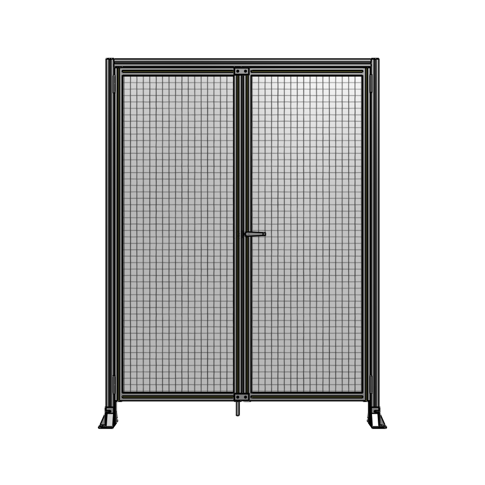 SINGLE PANEL, DOUBLE DOOR-FRAME W/ HEADER-HANDLE ON RIGHT 2135MM X 1600MM  1" MESH, ASSEMBLED