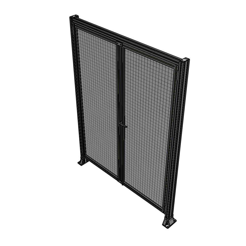 J3-2135-1600-0150-UYMTA SINGLE PANEL, DOUBLE DOOR-FRAME W/ HEADER-HANDLE ON RIGHT 2135MM X 1600MM  1" MESH, ASSEMBLED