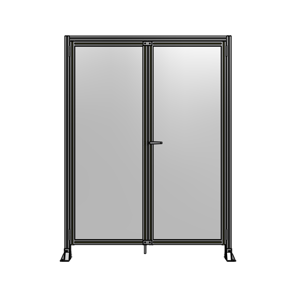 SINGLE PANEL, DOUBLE DOOR-FRAME W/ HEADER-HANDLE ON RIGHT 2135MM X 1600MM  1/4" POLYCARB, ASSEMBLED