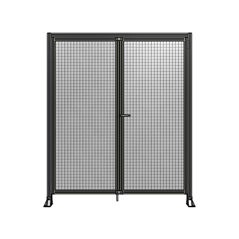 SINGLE PANEL, DOUBLE DOOR-FRAME W/ HEADER-HANDLE ON RIGHT 2135MM X 1800MM  1" MESH, AS A KIT