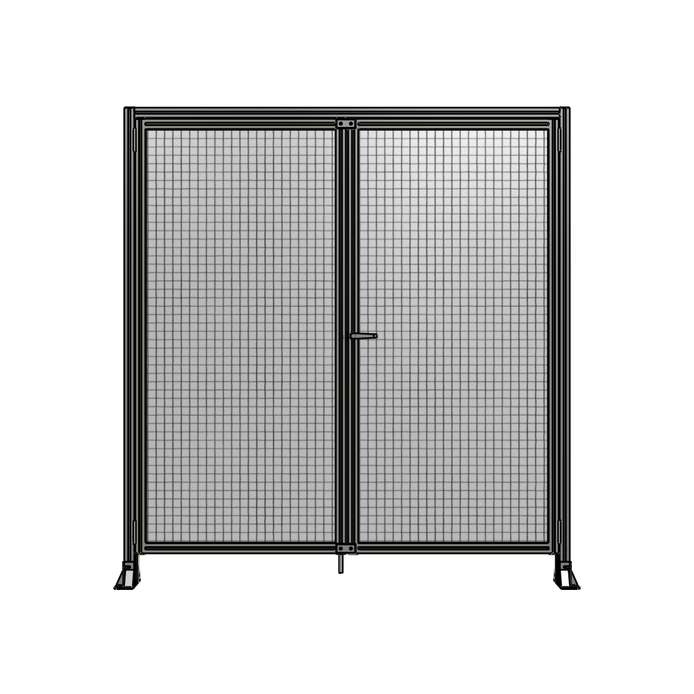 SINGLE PANEL, DOUBLE DOOR-FRAME W/ HEADER-HANDLE ON RIGHT 2135MM X 2000MM  1" MESH, AS A KIT
