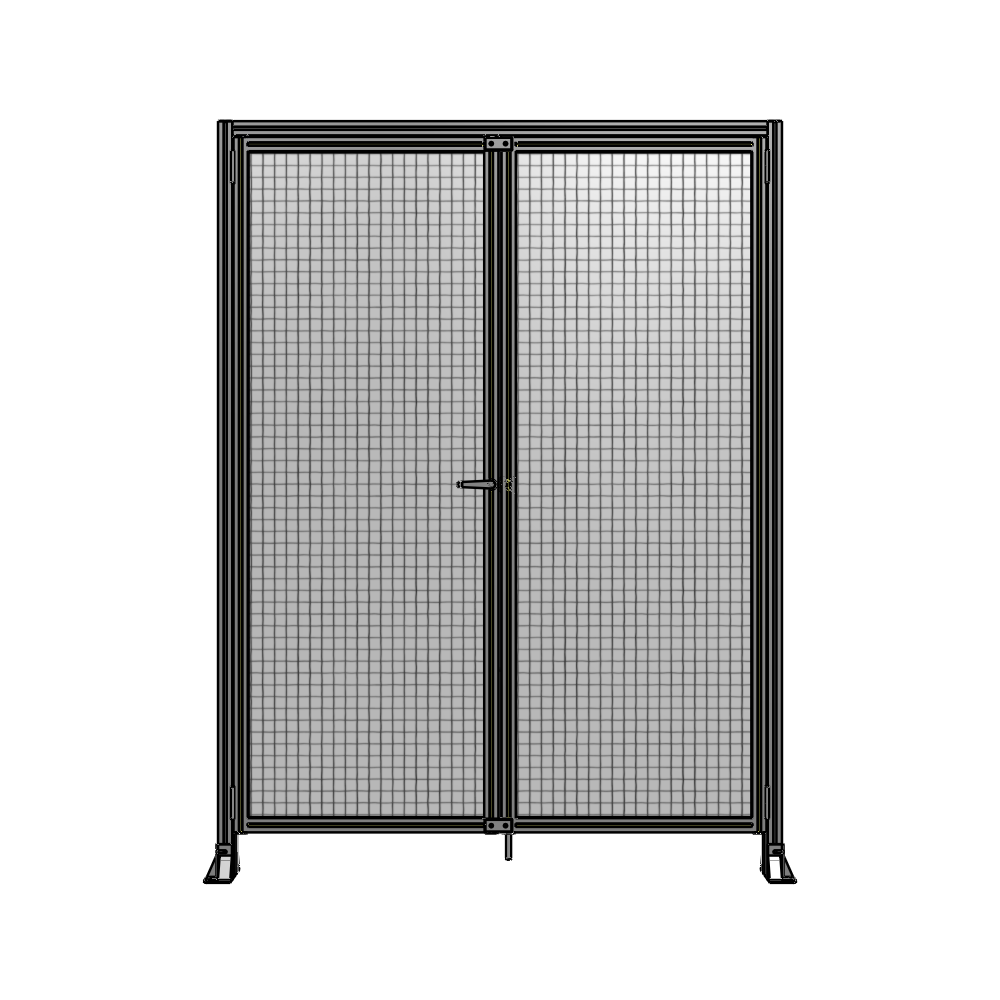 SINGLE PANEL, DOUBLE DOOR-FRAME W/ HEADER-HANDLE ON LEFT 2400MM X 1800MM  1" MESH, ASSEMBLED