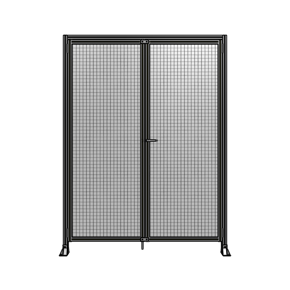 SINGLE PANEL, DOUBLE DOOR-FRAME W/ HEADER-HANDLE ON RIGHT 2400MM X 1800MM  1" MESH, ASSEMBLED