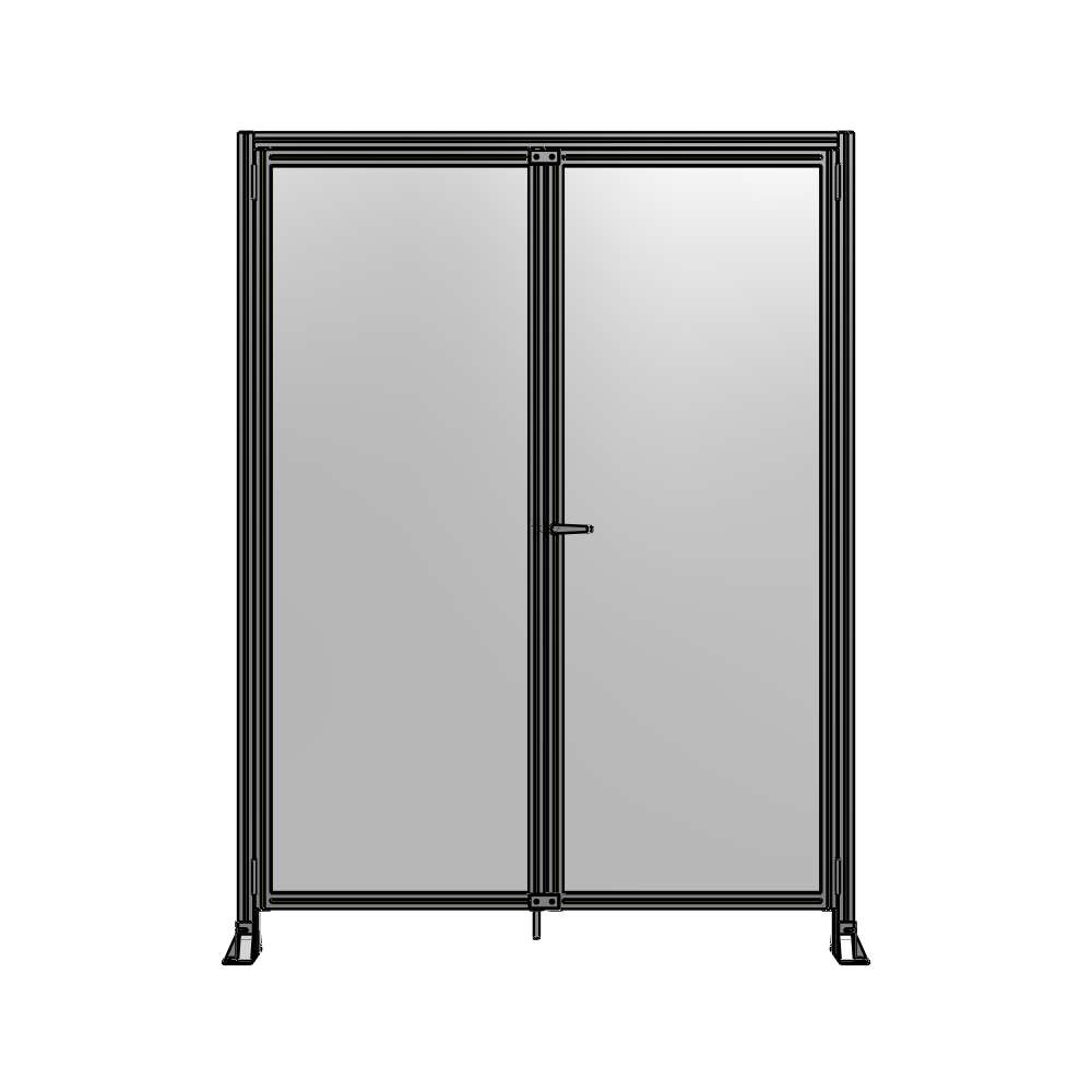 SINGLE PANEL, DOUBLE DOOR-FRAME W/ HEADER-HANDLE ON RIGHT 2400MM X 1800MM  1/4" POLYCARB, AS A KIT