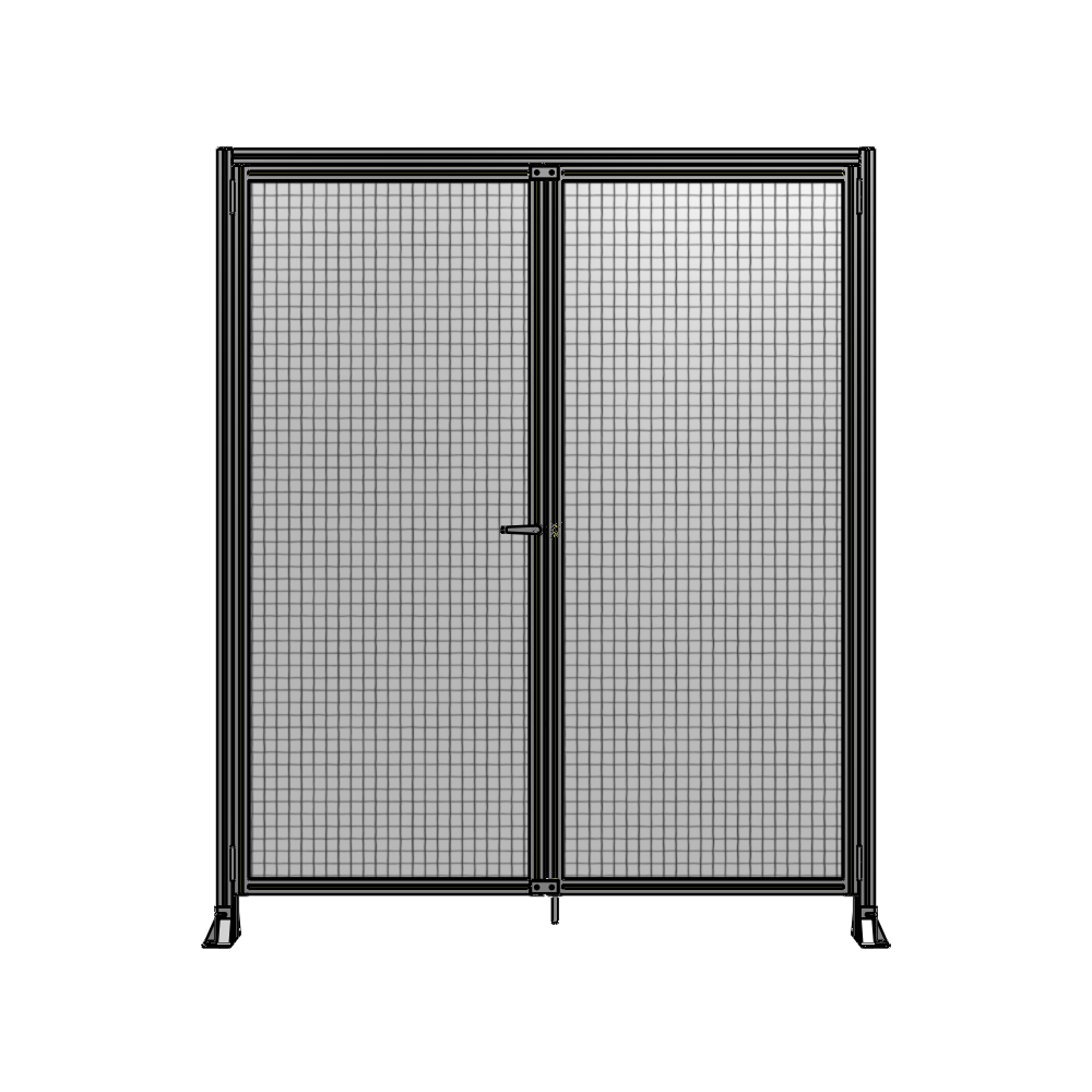 SINGLE PANEL, DOUBLE DOOR-FRAME W/ HEADER-HANDLE ON LEFT 2400MM X 2000MM  1" MESH, ASSEMBLED