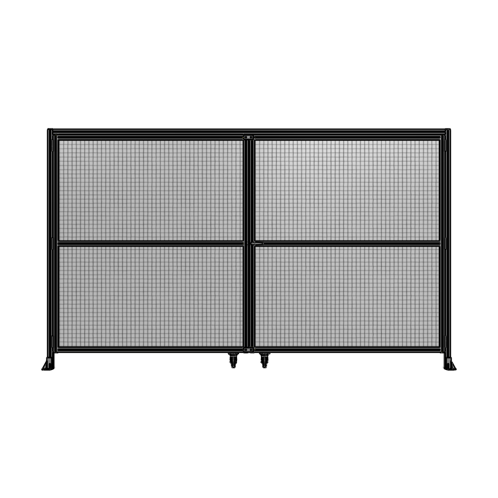 DOUBLE PANEL, DOUBLE DOOR-WITH HEADER-HANDLE ON RIGHT 2135MM X 3600MM  1" MESH, ASSEMBLED
