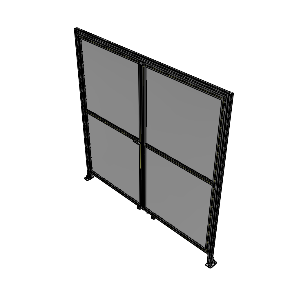 J5-2400-2400-0150-TYPTK DOUBLE PANEL, DOUBLE DOOR-WITH HEADER-HANDLE ON LEFT 2135MM X 2400MM  1/4" POLYCARBONATE, AS A KIT
