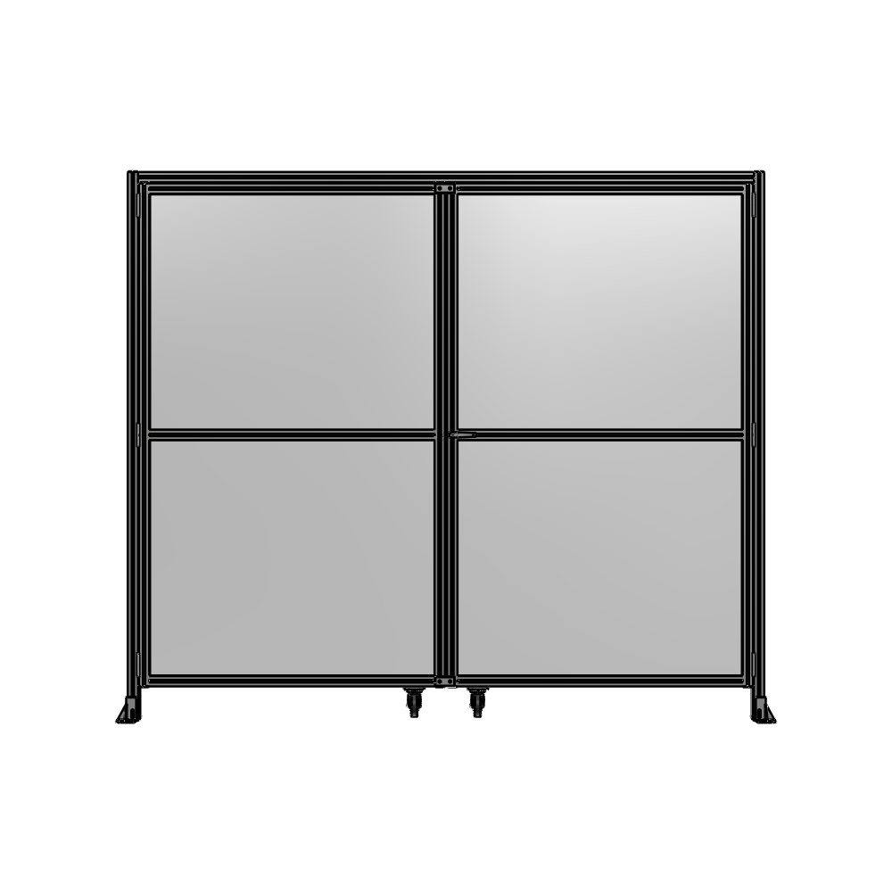 DOUBLE PANEL, DOUBLE DOOR-WITH HEADER-HANDLE ON RIGHT 2135MM X 2800MM  1/4" POLYCARBONATE, AS A KIT