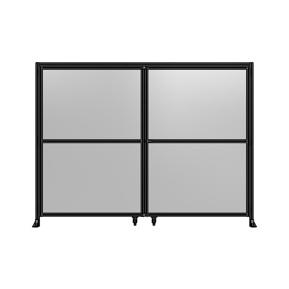 DOUBLE PANEL, DOUBLE DOOR-WITH HEADER-HANDLE ON RIGHT 2135MM X 3200MM  1/4" POLYCARBONATE, AS A KIT