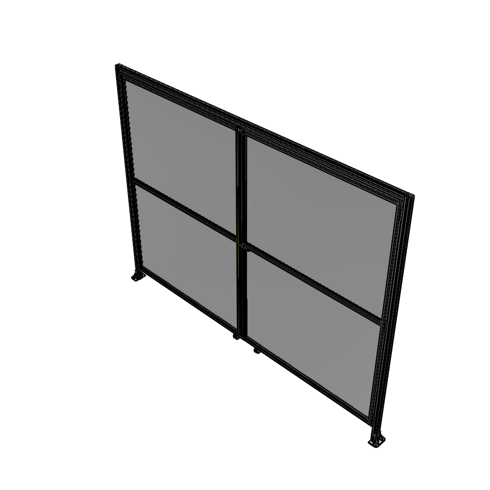 J5-2400-3200-0150-UYPTK DOUBLE PANEL, DOUBLE DOOR-WITH HEADER-HANDLE ON RIGHT 2135MM X 3200MM  1/4" POLYCARBONATE, AS A KIT