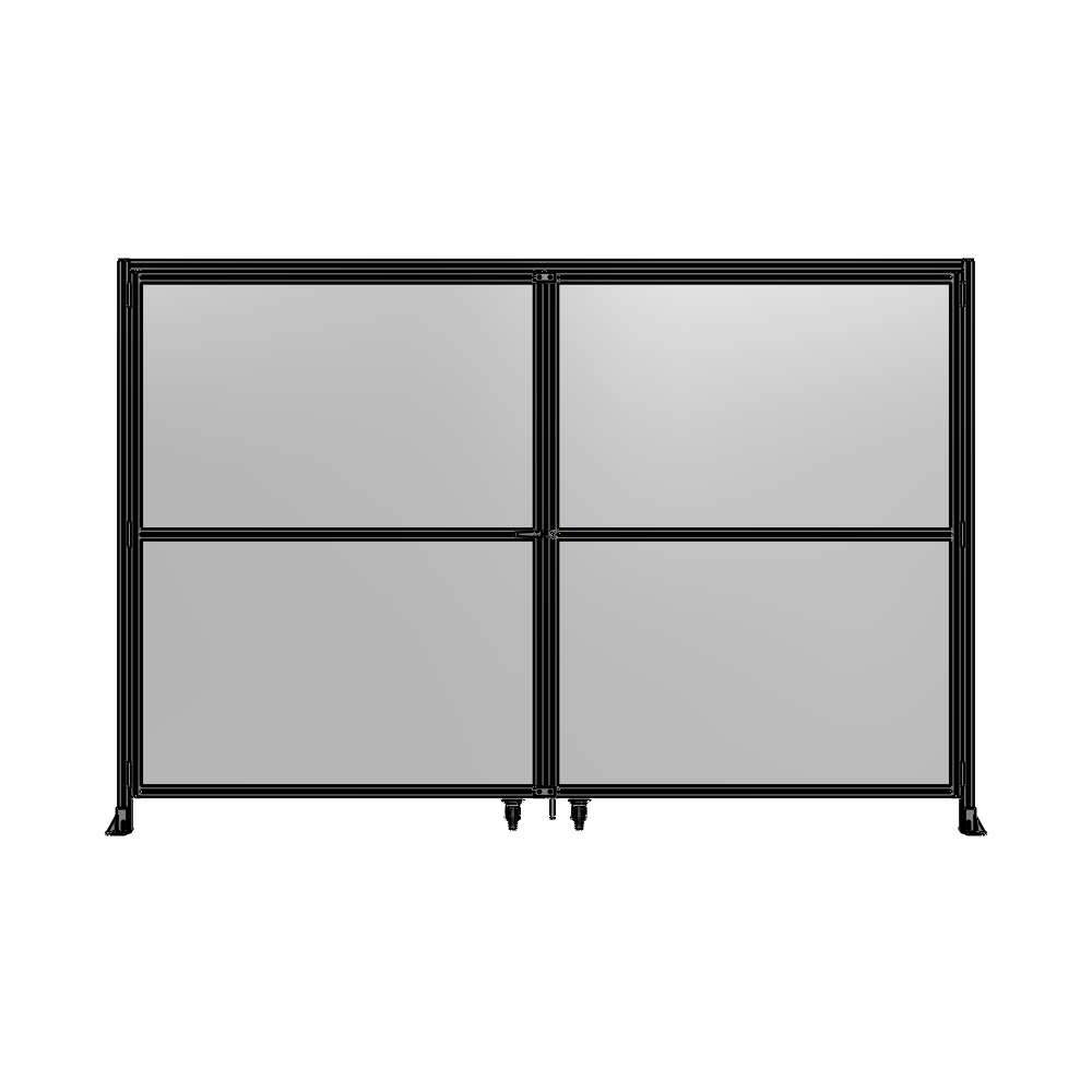 DOUBLE PANEL, DOUBLE DOOR-WITH HEADER-HANDLE ON LEFT 2135MM X 3600MM  1/4" POLYCARBONATE, AS A KIT