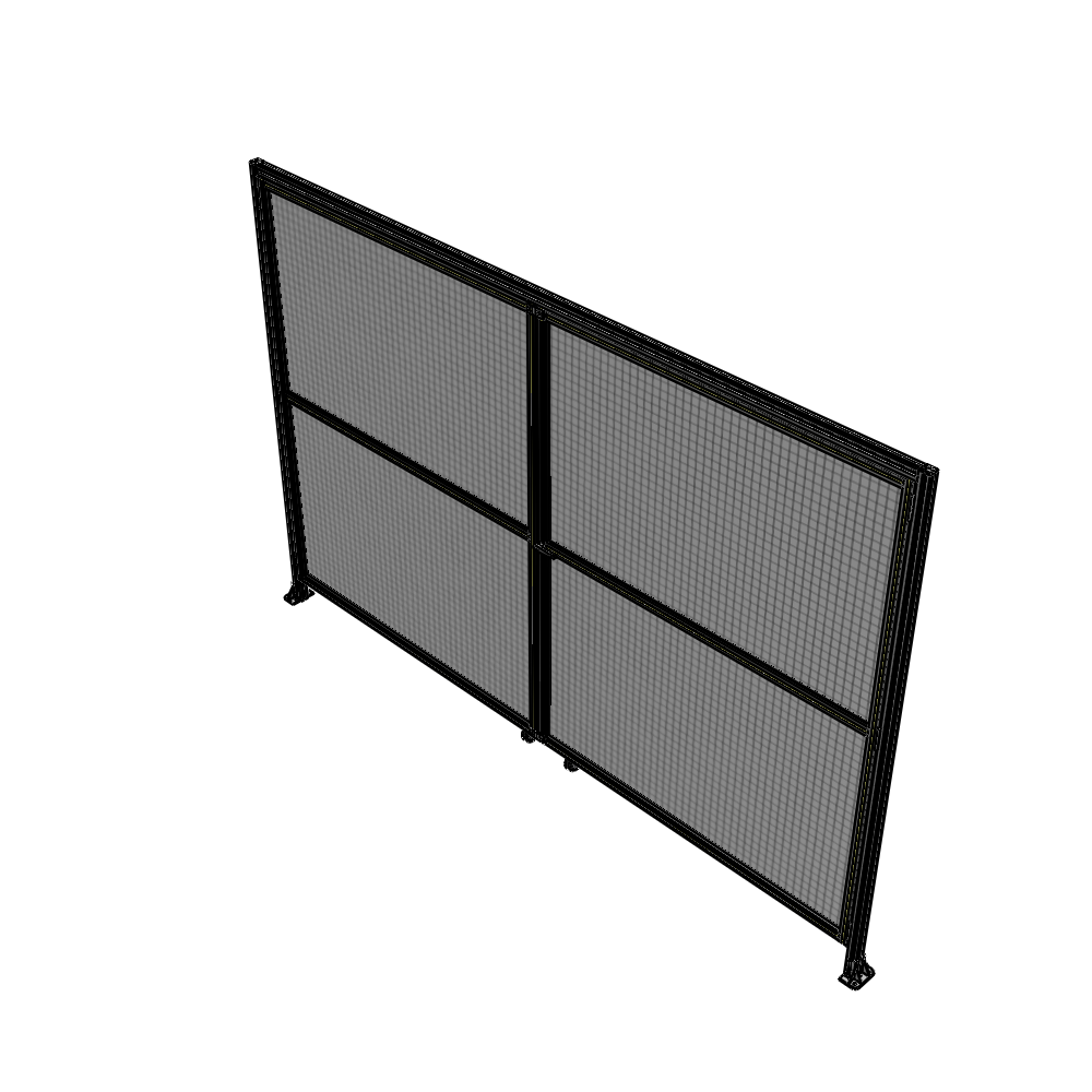 J5-2400-3600-0150-UYMTA DOUBLE PANEL, DOUBLE DOOR-WITH HEADER-HANDLE ON RIGHT 2135MM X 3600MM  1" MESH, ASSEMBLED