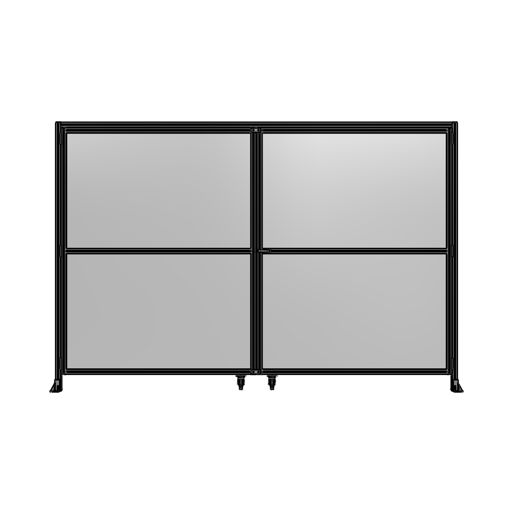 DOUBLE PANEL, DOUBLE DOOR-WITH HEADER-HANDLE ON RIGHT 2135MM X 3600MM  1/4" POLYCARBONATE, ASSEMBLED