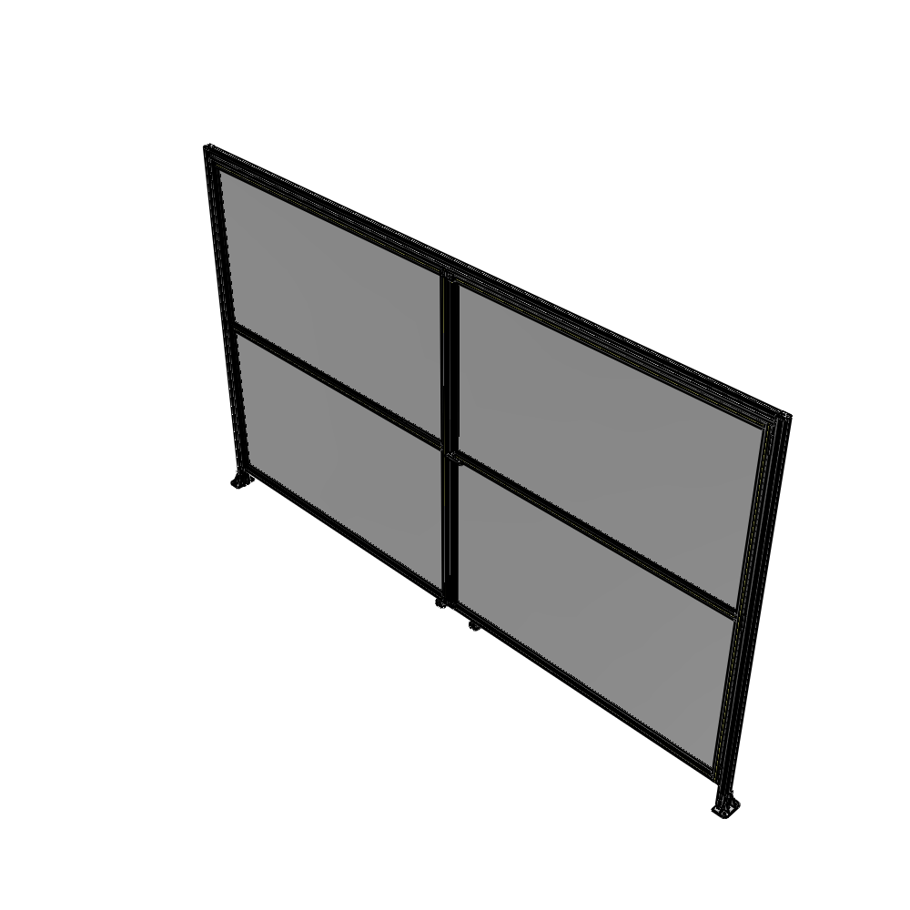 J5-2400-4000-0150-UYPTK DOUBLE PANEL, DOUBLE DOOR-WITH HEADER-HANDLE ON RIGHT 2135MM X 4000MM  1/4" POLYCARBONATE, AS A KIT