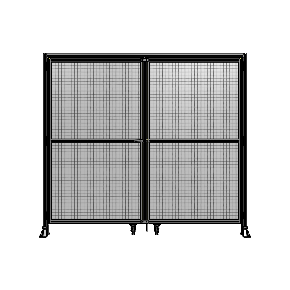DOUBLE PANEL, DOUBLE DOOR-FRAME W/ HEADER- HANDLE ON LEFT 2135MM X 2400MM  1" MESH, AS A KIT