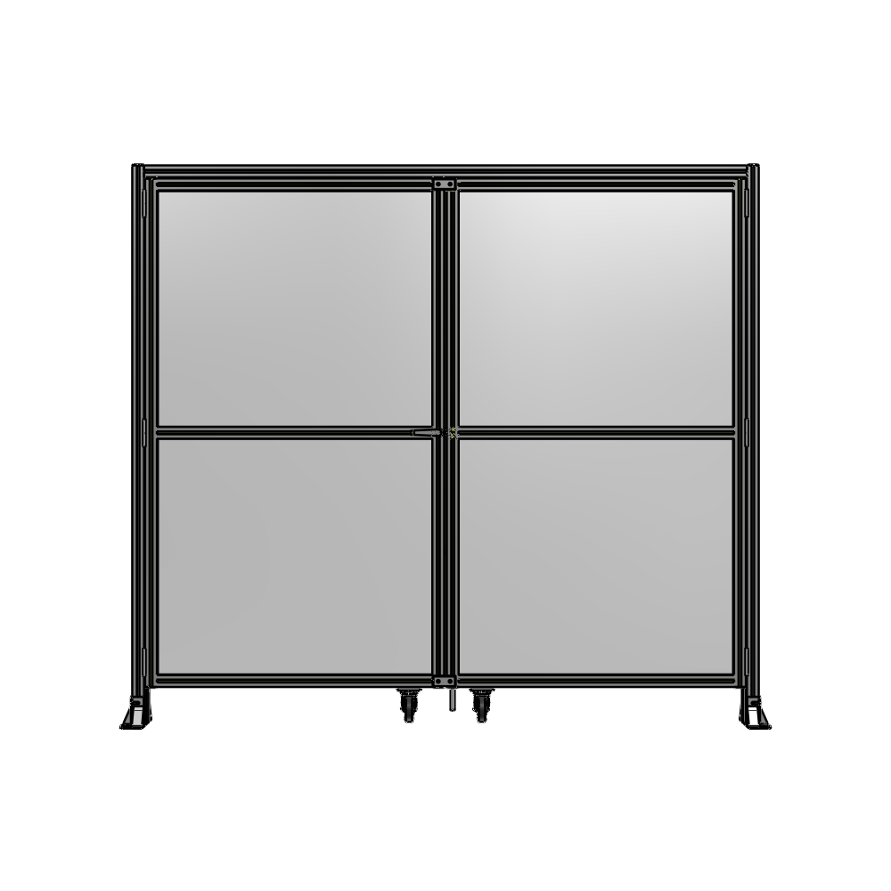 DOUBLE PANEL, DOUBLE DOOR-FRAME W/ HEADER- HANDLE ON LEFT 2135MM X 2400MM  1/4" POLYCARB, AS A KIT