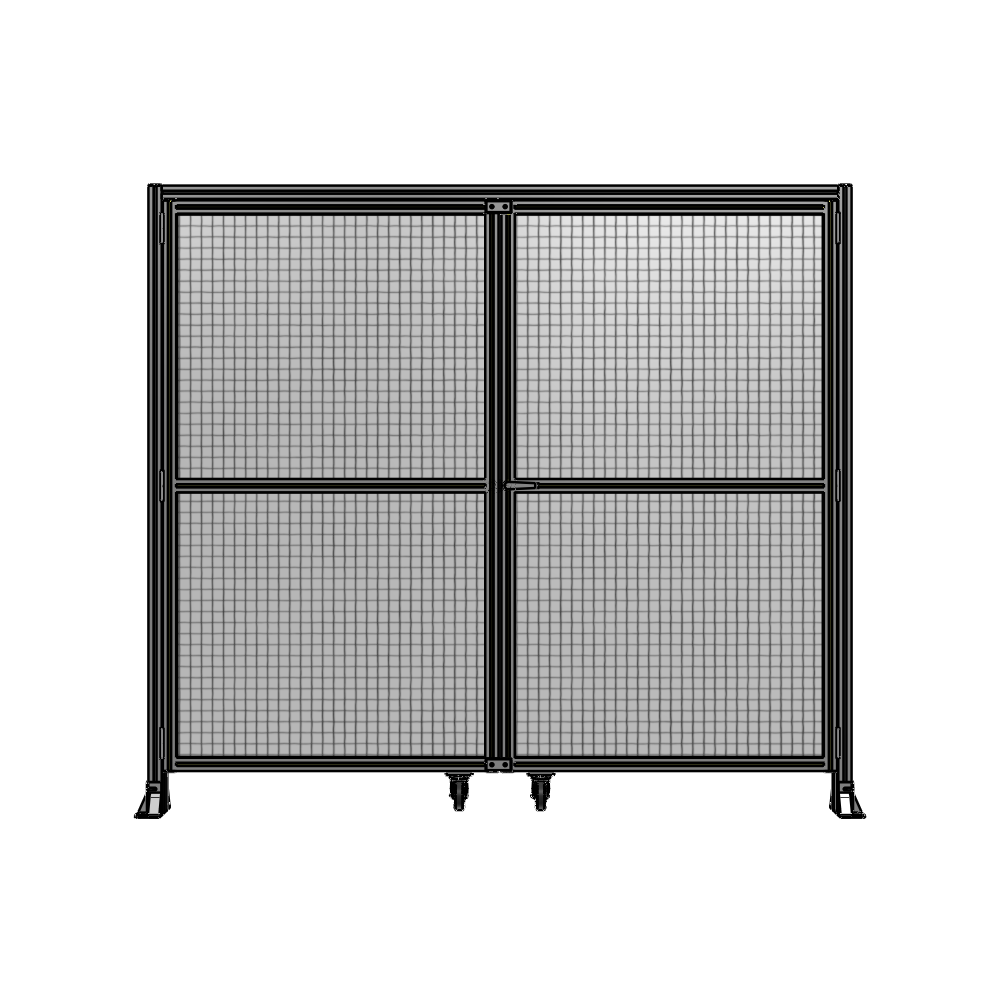 DOUBLE PANEL, DOUBLE DOOR-FRAME W/ HEADER- HANDLE ON RIGHT 2135MM X 2400MM  1" MESH, AS A KIT