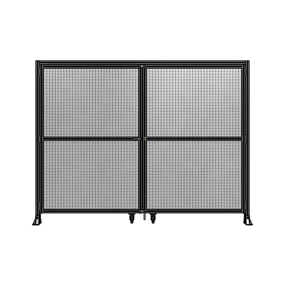 DOUBLE PANEL, DOUBLE DOOR-FRAME W/ HEADER- HANDLE ON LEFT 2135MM X 2800MM  1" MESH, ASSEMBLED