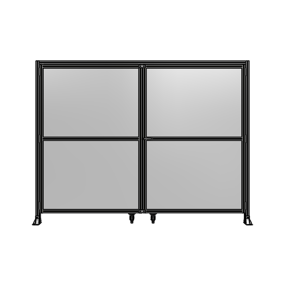 DOUBLE PANEL, DOUBLE DOOR-FRAME W/ HEADER- HANDLE ON RIGHT 2135MM X 2800MM  1/4" POLYCARB, AS A KIT