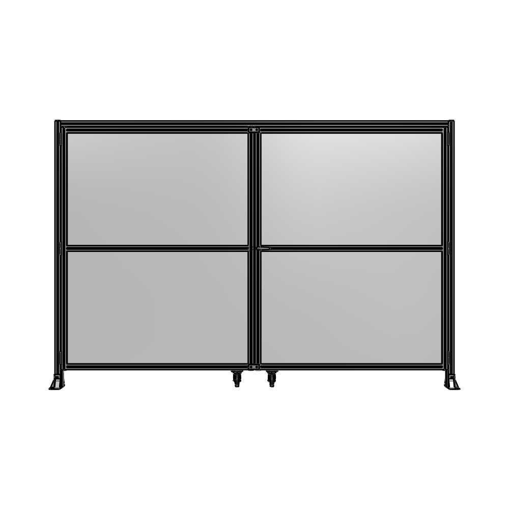 DOUBLE PANEL, DOUBLE DOOR-FRAME W/ HEADER- HANDLE ON RIGHT 2135MM X 3200MM  1/4" POLYCARB, AS A KIT