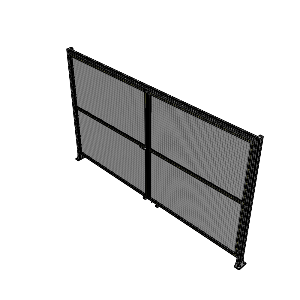 J7-2135-3600-0150-TYMTA DOUBLE PANEL, DOUBLE DOOR-FRAME W/ HEADER- HANDLE ON LEFT 2135MM X 3600MM  1" MESH, ASSEMBLED