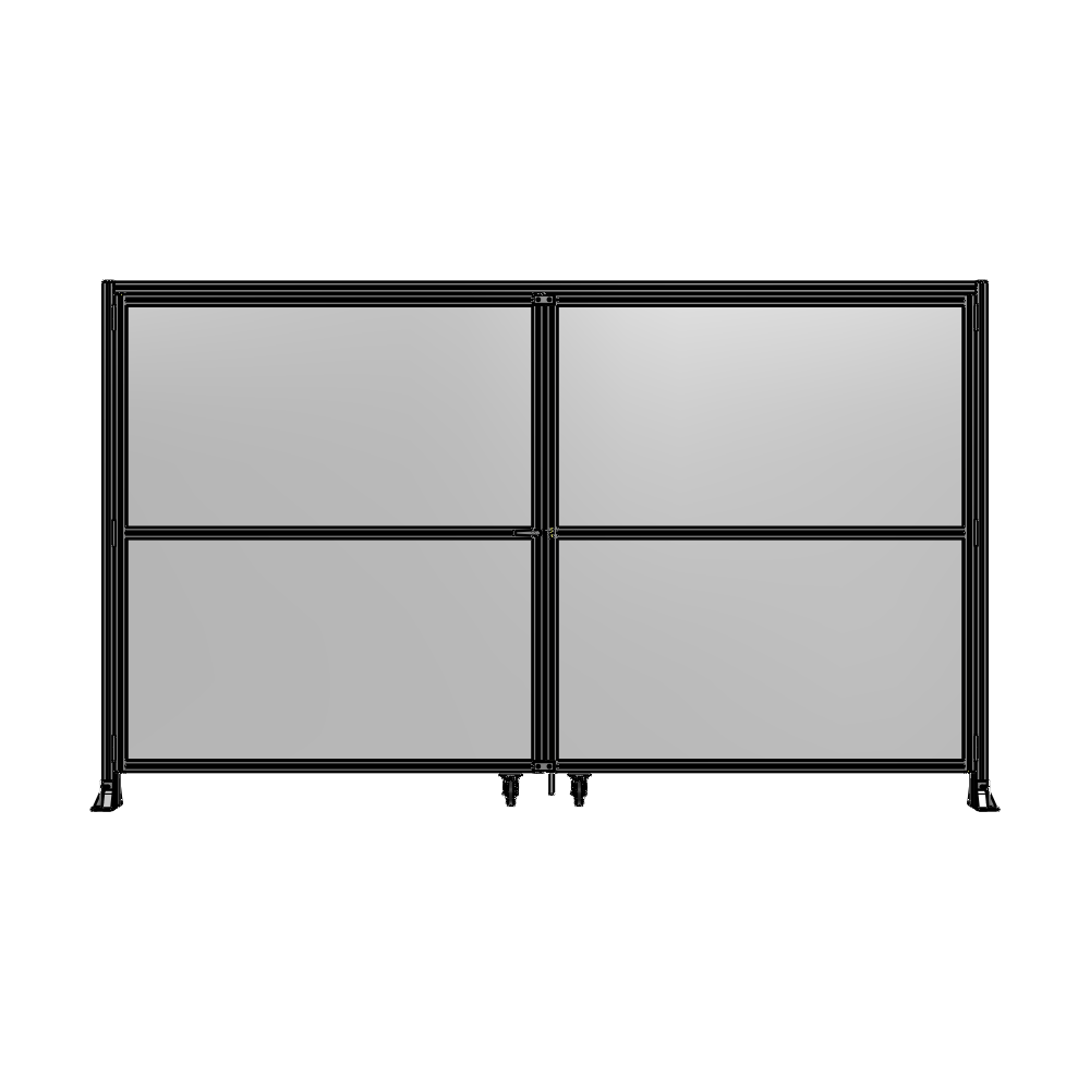 DOUBLE PANEL, DOUBLE DOOR-FRAME W/ HEADER- HANDLE ON LEFT 2135MM X 3600MM  1/4" POLYCARB, ASSEMBLED