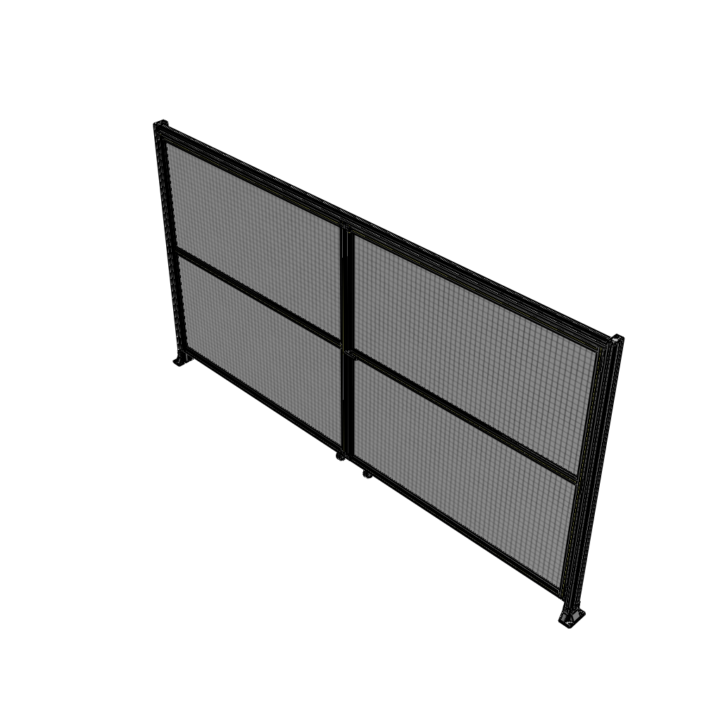 J7-2135-4000-0150-UYMTK DOUBLE PANEL, DOUBLE DOOR-FRAME W/ HEADER- HANDLE ON RIGHT 2135MM X 4000MM  1" MESH, AS A KIT