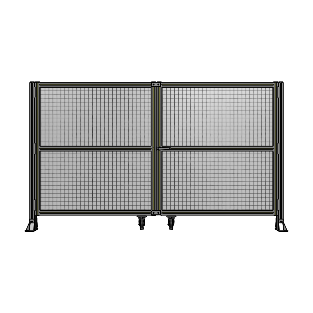 DOUBLE PANEL, DOUBLE DOOR-FRAME W/O HEADER-HANDLE RIGHT 1400MM X 2400MM  1" MESH, AS A KIT