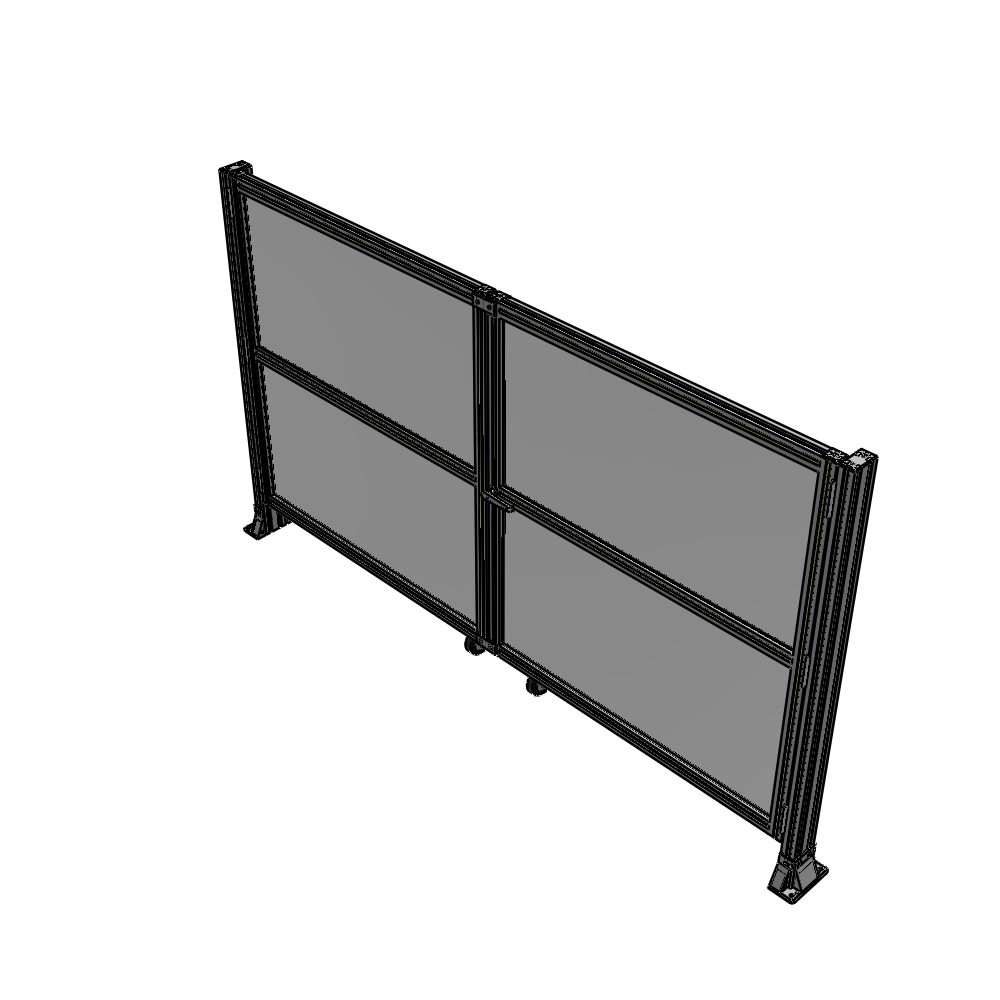 J8-1400-2400-0150-UYPTK DOUBLE PANEL, DOUBLE DOOR-FRAME W/O HEADER-HANDLE RIGHT 1400MM X 2400MM  1/4" POLYCARB, AS A KIT
