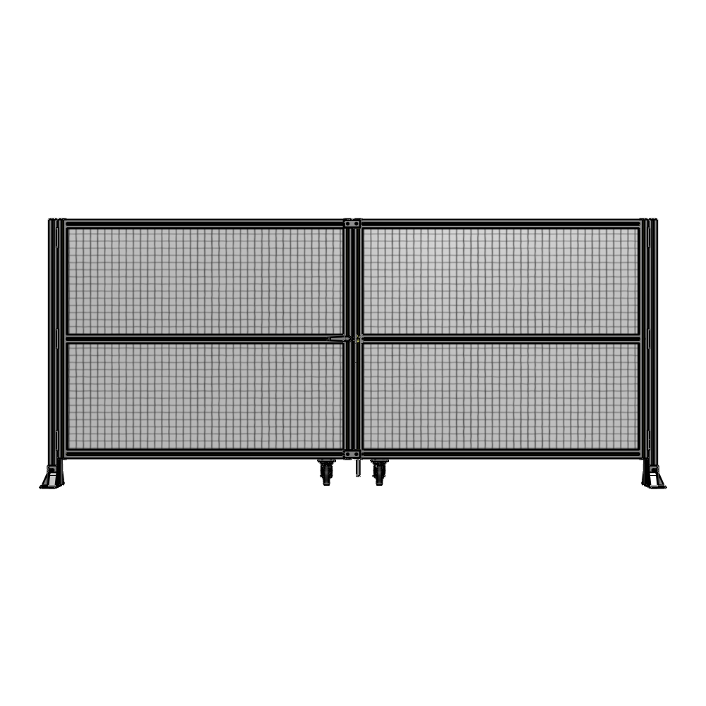 DOUBLE PANEL, DOUBLE DOOR-FRAME W/O HEADER-HANDLE ON LEFT 1400MM X 3200MM  1" MESH, ASSEMBLED