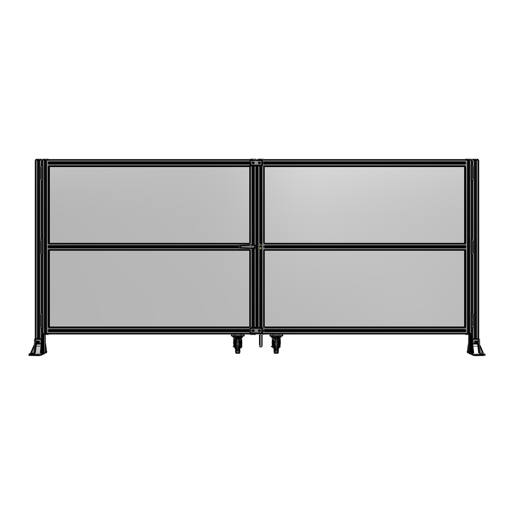 DOUBLE PANEL, DOUBLE DOOR-FRAME W/O HEADER-HANDLE ON LEFT 1400MM X 3200MM  1/4" POLYCARB, AS A KIT