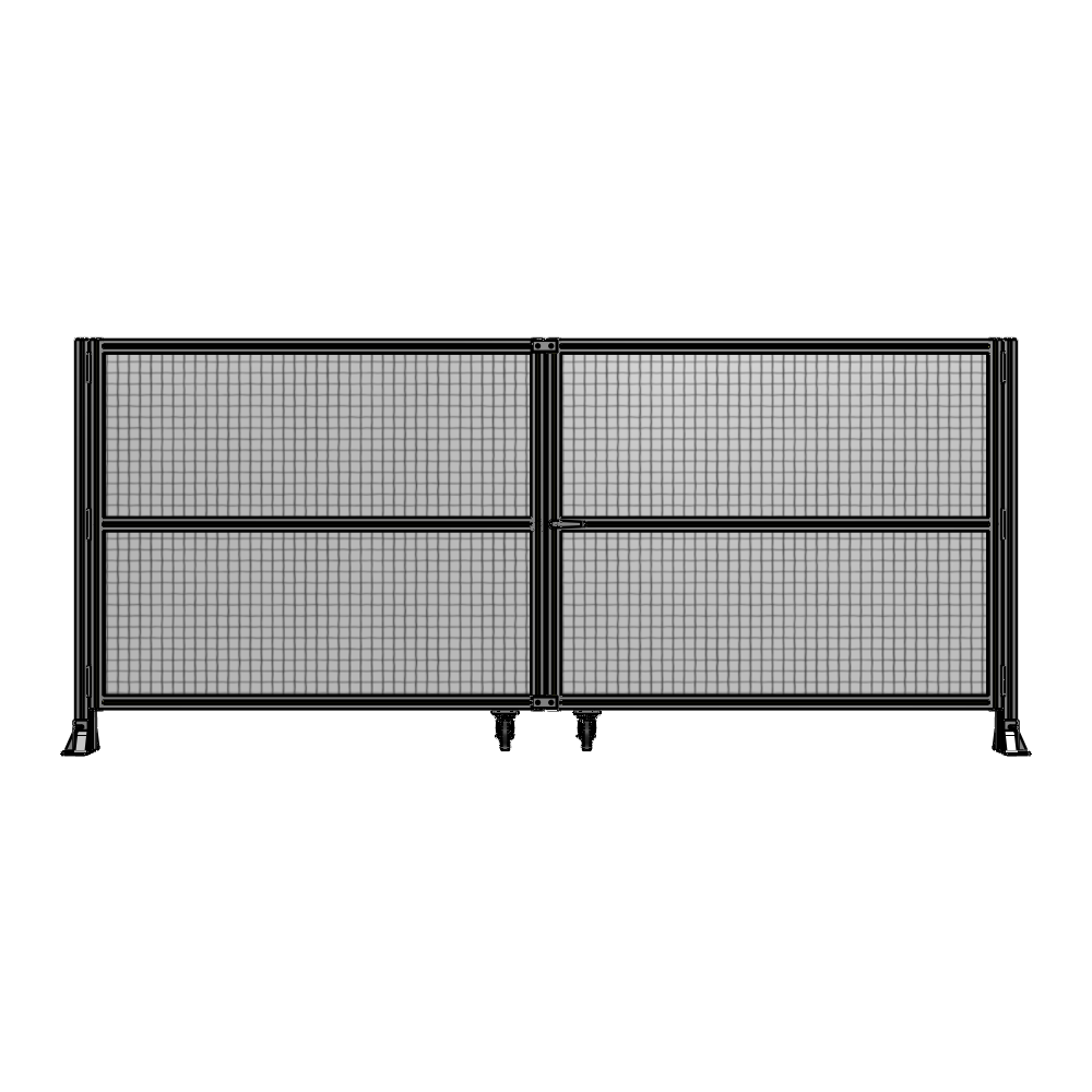 DOUBLE PANEL, DOUBLE DOOR-FRAME W/O HEADER-HANDLE RIGHT 1400MM X 3200MM  1" MESH, ASSEMBLED