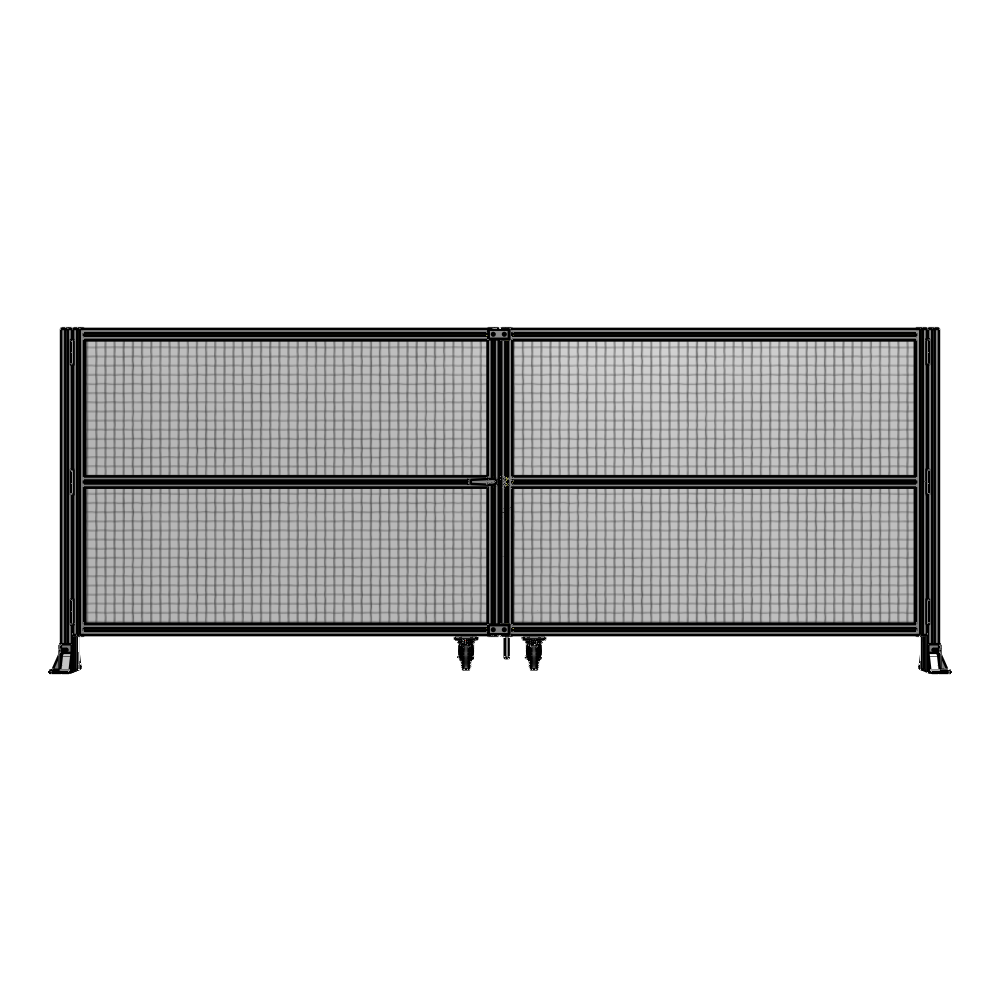 DOUBLE PANEL, DOUBLE DOOR-FRAME W/O HEADER-HANDLE ON LEFT 1400MM X 3600MM  1" MESH, ASSEMBLED
