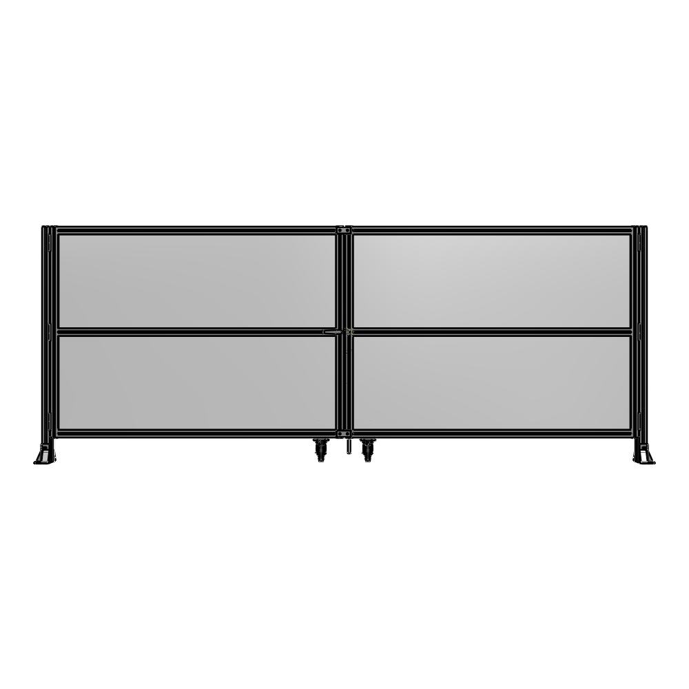 DOUBLE PANEL, DOUBLE DOOR-FRAME W/O HEADER-HANDLE ON LEFT 1400MM X 3600MM  1/4" POLYCARB, ASSEMBLED