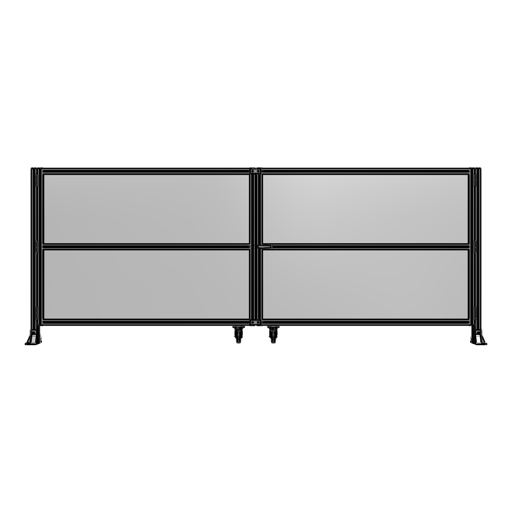 DOUBLE PANEL, DOUBLE DOOR-FRAME W/O HEADER-HANDLE RIGHT 1400MM X 3600MM  1/4" POLYCARB, ASSEMBLED