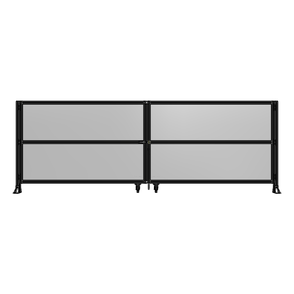 DOUBLE PANEL, DOUBLE DOOR-FRAME W/O HEADER-HANDLE ON LEFT 1400MM X 4000MM  1/4" POLYCARB, ASSEMBLED