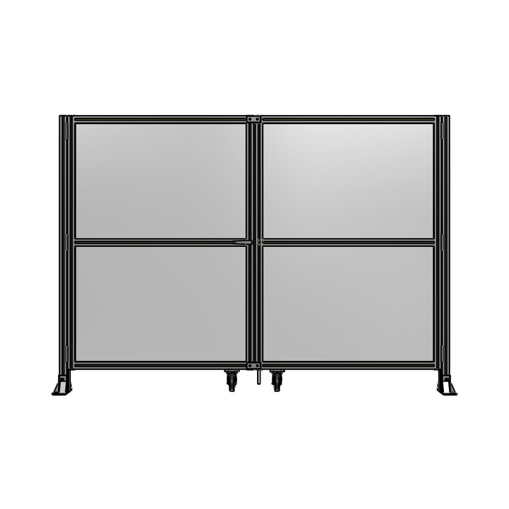 DOUBLE PANEL, DOUBLE DOOR-FRAME W/O HEADER-HANDLE ON LEFT 1700MM X 2400MM  1/4" POLYCARB, ASSEMBLED