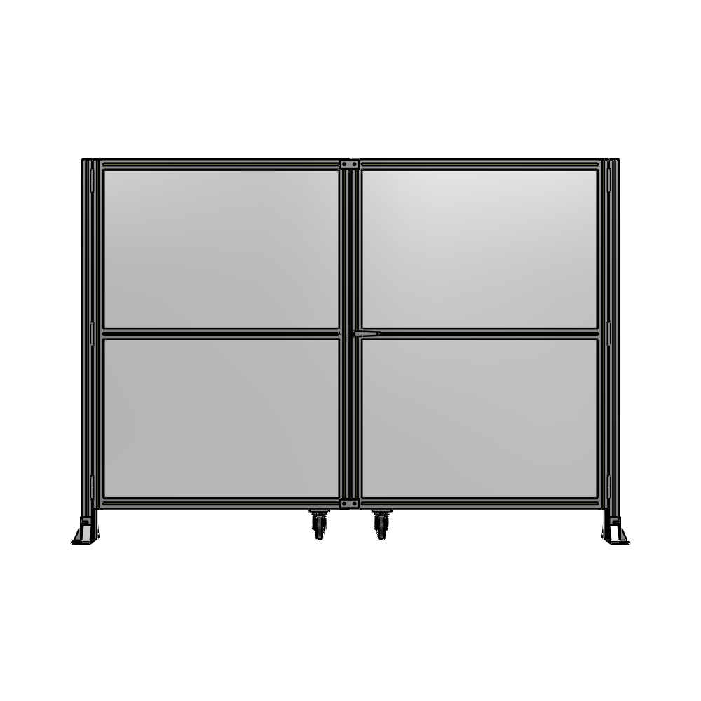 DOUBLE PANEL, DOUBLE DOOR-FRAME W/O HEADER-HANDLE RIGHT 1700MM X 2400MM  1/4" POLYCARB, ASSEMBLED