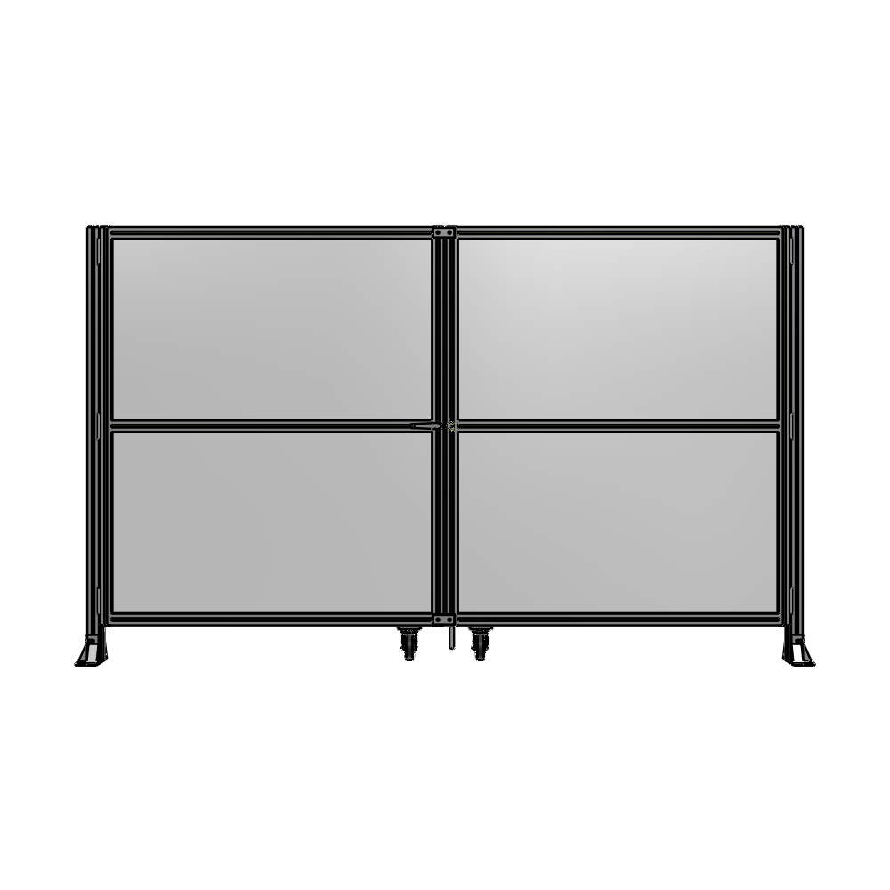 DOUBLE PANEL, DOUBLE DOOR-FRAME W/O HEADER-HANDLE ON LEFT 1700MM X 2800MM  1/4" POLYCARB, AS A KIT