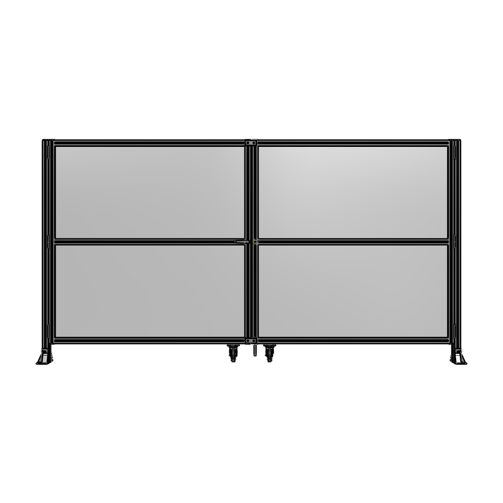 DOUBLE PANEL, DOUBLE DOOR-FRAME W/O HEADER-HANDLE ON LEFT 1700MM X 3200MM  1/4" POLYCARB, AS A KIT