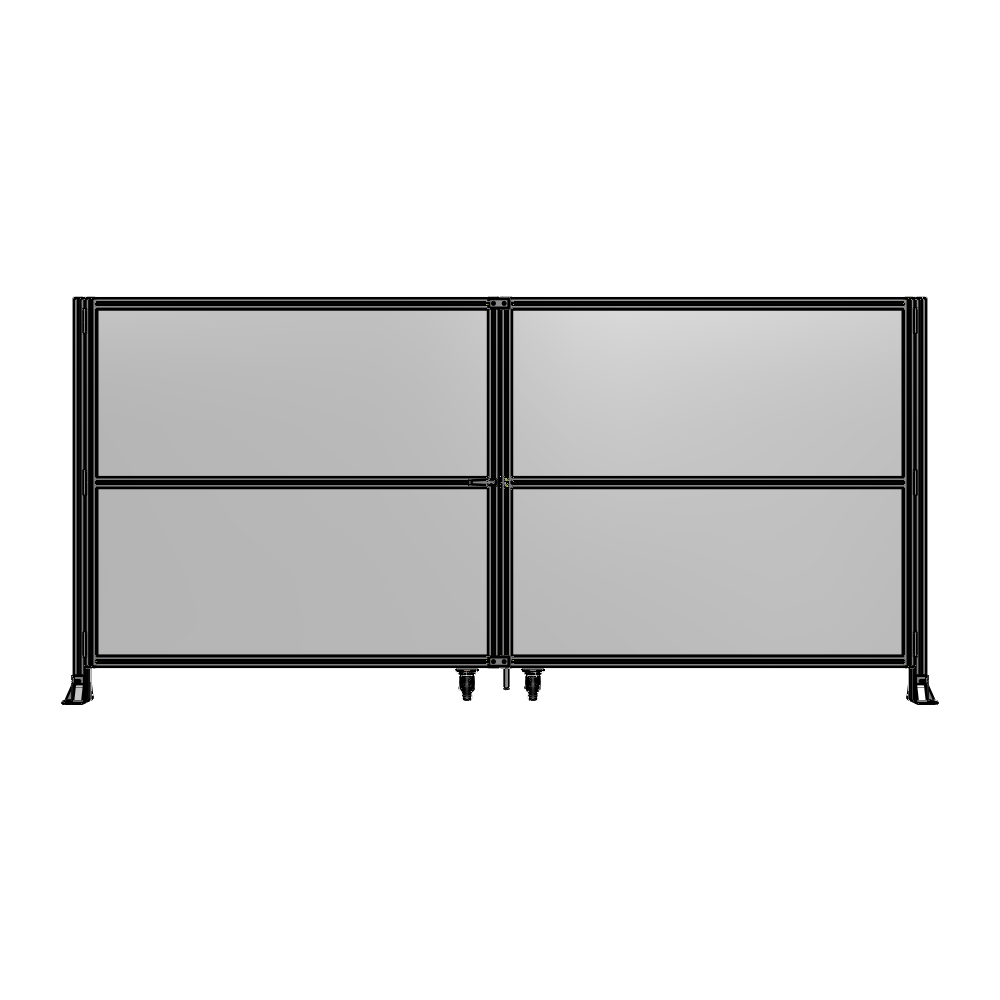 DOUBLE PANEL, DOUBLE DOOR-FRAME W/O HEADER-HANDLE ON LEFT 1700MM X 3600MM  1/4" POLYCARB, ASSEMBLED