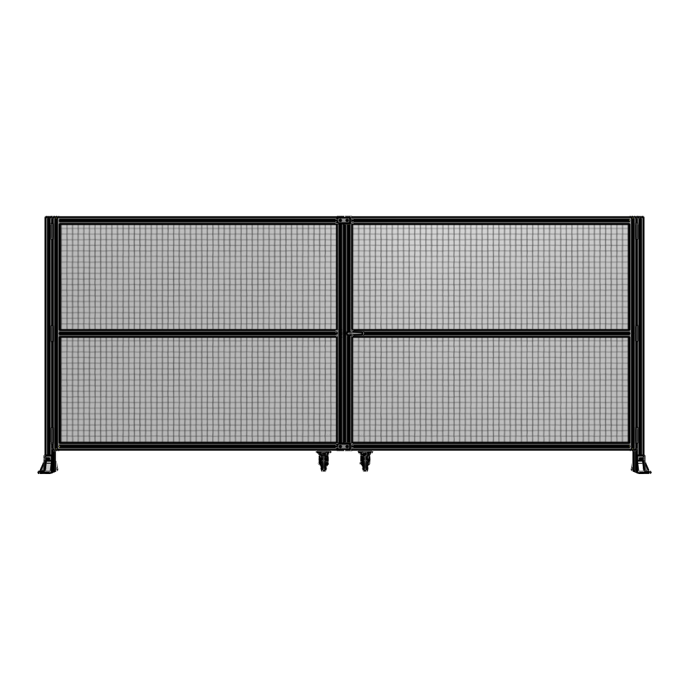 DOUBLE PANEL, DOUBLE DOOR-FRAME W/O HEADER-HANDLE RIGHT 1700MM X 4000MM  1" MESH, ASSEMBLED
