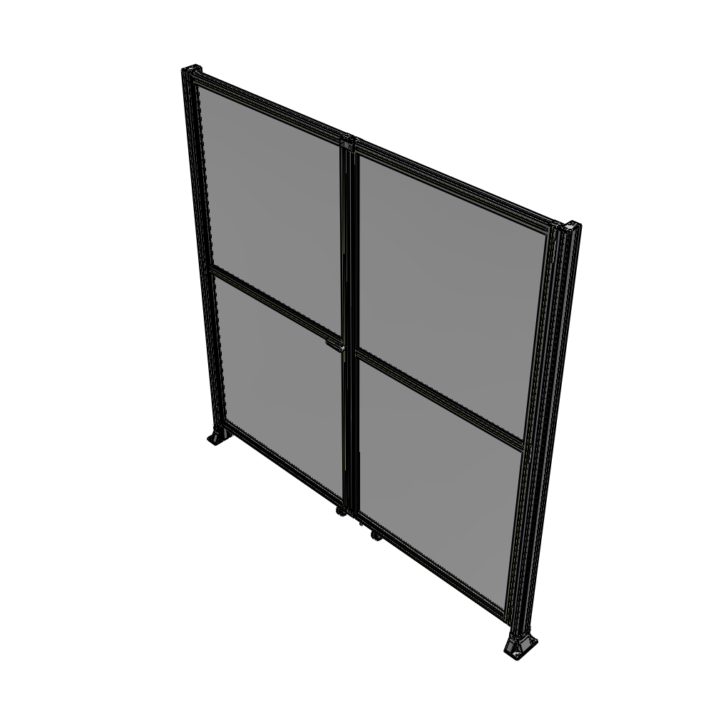 J8-2400-2400-0150-TYPTK DOUBLE PANEL, DOUBLE DOOR-FRAME W/O HEADER-HANDLE ON LEFT 2400MM X 2400MM  1/4" POLYCARB, AS A KIT