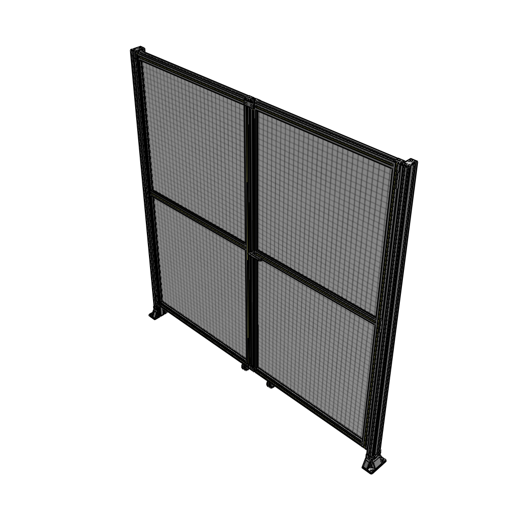 J8-2400-2400-0150-UYMTK DOUBLE PANEL, DOUBLE DOOR-FRAME W/O HEADER-HANDLE RIGHT 2400MM X 2400MM  1" MESH, AS A KIT