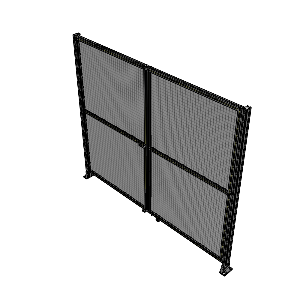 J8-2400-2800-0150-TYMTA DOUBLE PANEL, DOUBLE DOOR-FRAME W/O HEADER-HANDLE ON LEFT 2400MM X 2800MM  1" MESH, ASSEMBLED